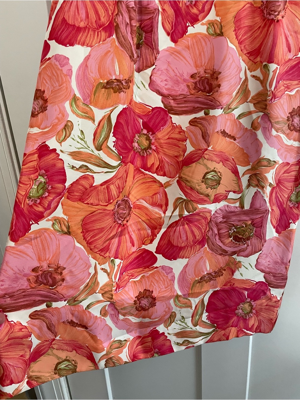 Vintage Pink and Orange Floral Slip Midi Dress - Picture 7 of 10